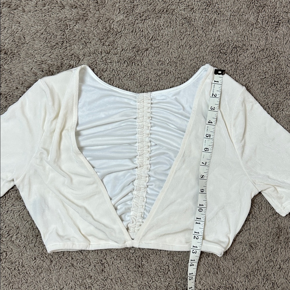 Suboo - The Liz Rouched Crop Reversible Top - Cream - Picture 9 of 11